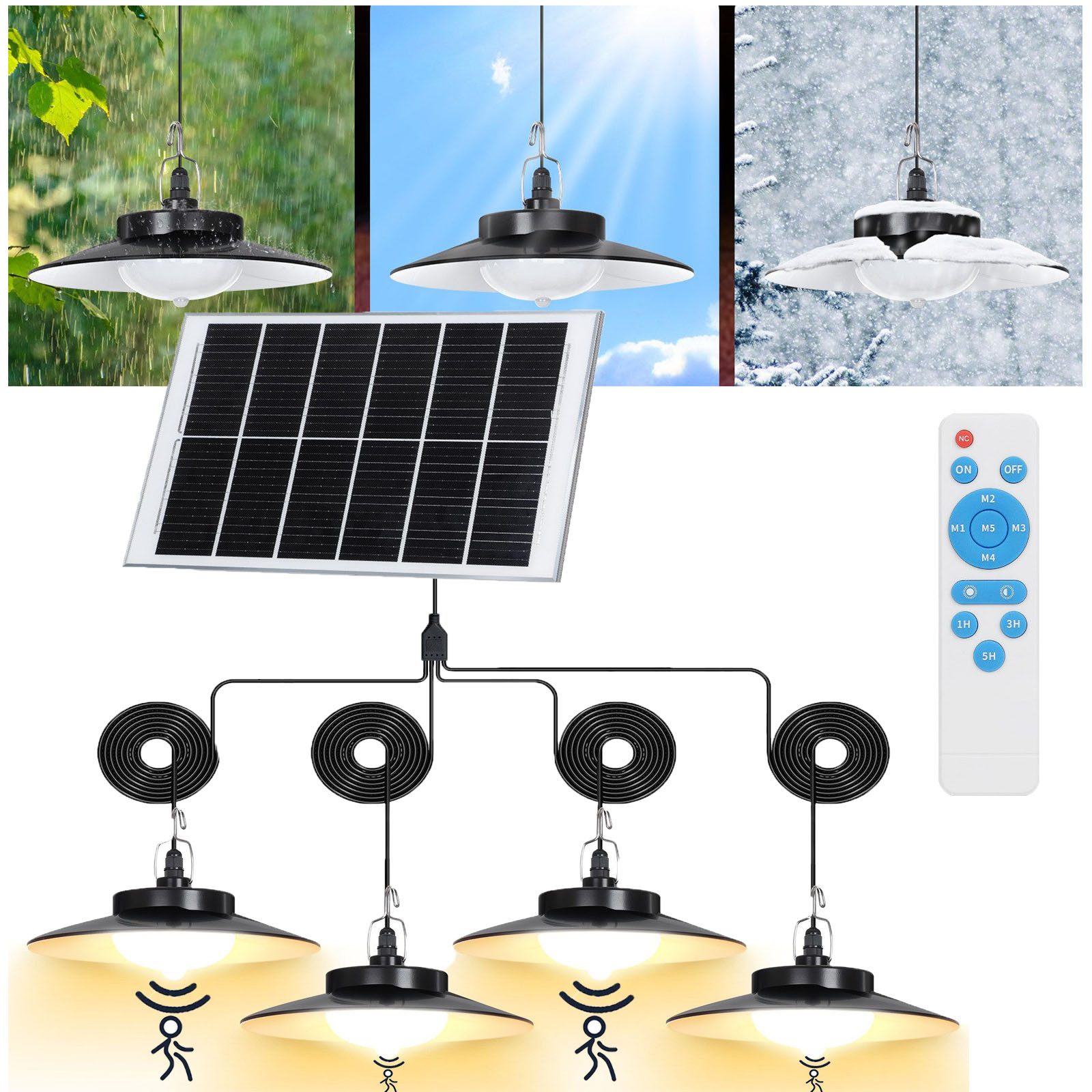 Jibenhome LED Solarleuchte 1/2/3/4 Kopf LED günstig online kaufen