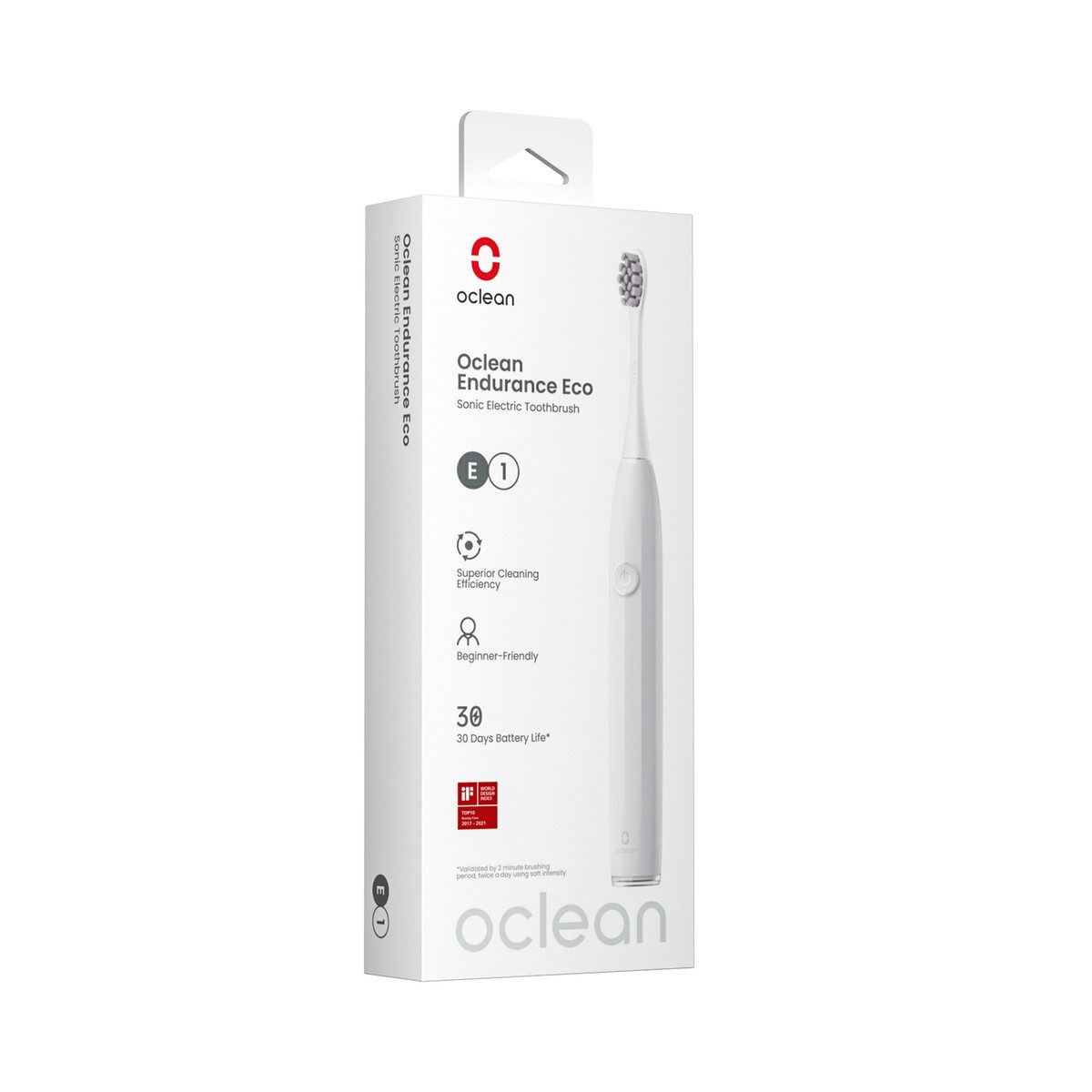Oclean Elektrische Zahnbürste Endurance Eco Electric Toothbrush, Aufsteckbürsten: 1 St.
