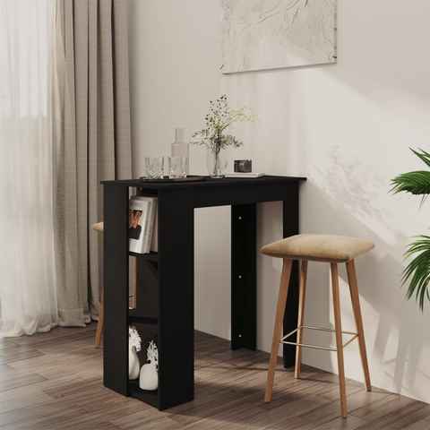 vidaXL Esstisch Bartisch mit Regal Schwarz 102x50x103,5 cm Holzwerkstoff (1-St)