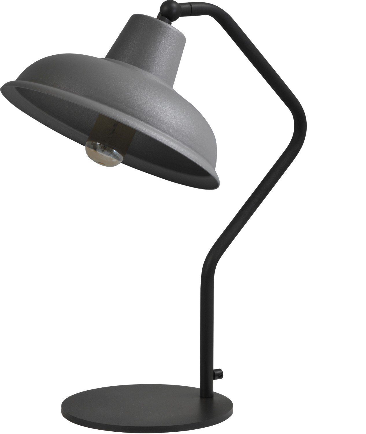 Tischlampe Licht-Erlebnisse Metall 53 E27 Nachttischlampe Grau PANNA, Leuchtmittel, Industrial cm Schwarz ohne Beleuchtung DI