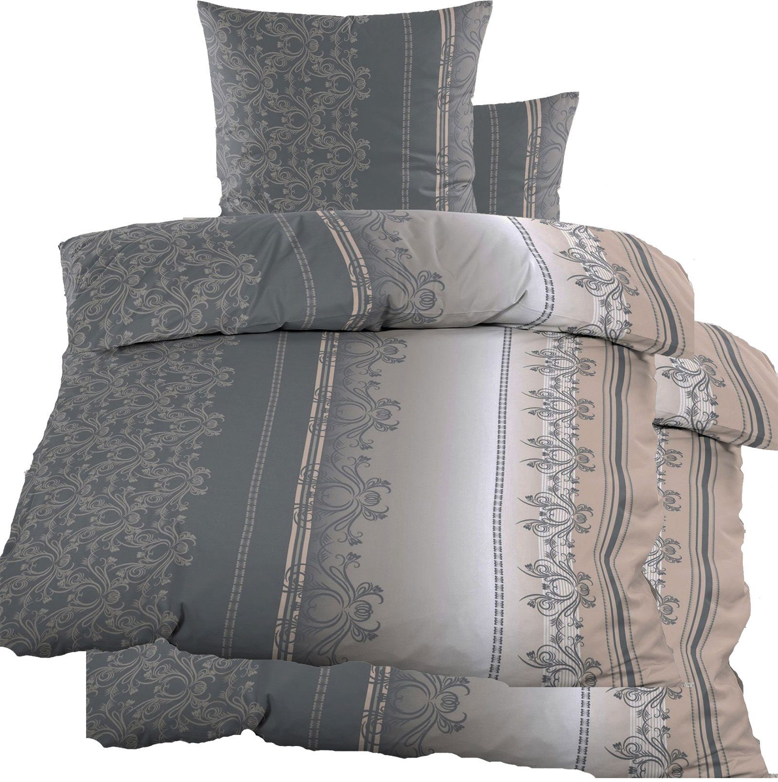 KH-Haushaltshandel Bettwäsche 4-TLG. Biber Winter Bettwäsche 2X (135 x 200 günstig online kaufen