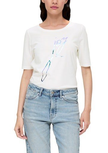 s.Oliver T-Shirt mit Aufschrift vorne white | T-Shirts