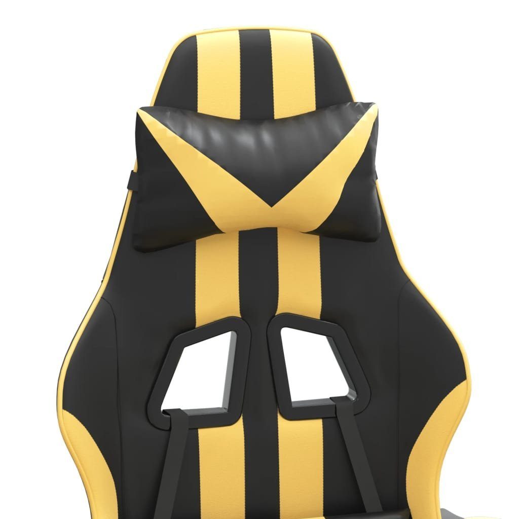 und Golden und mit Schwarz Schwarz vidaXL und Gaming-Stuhl | Gaming-Stuhl Golden (1 Schwarz Kunstleder Golden St) Fußstütze