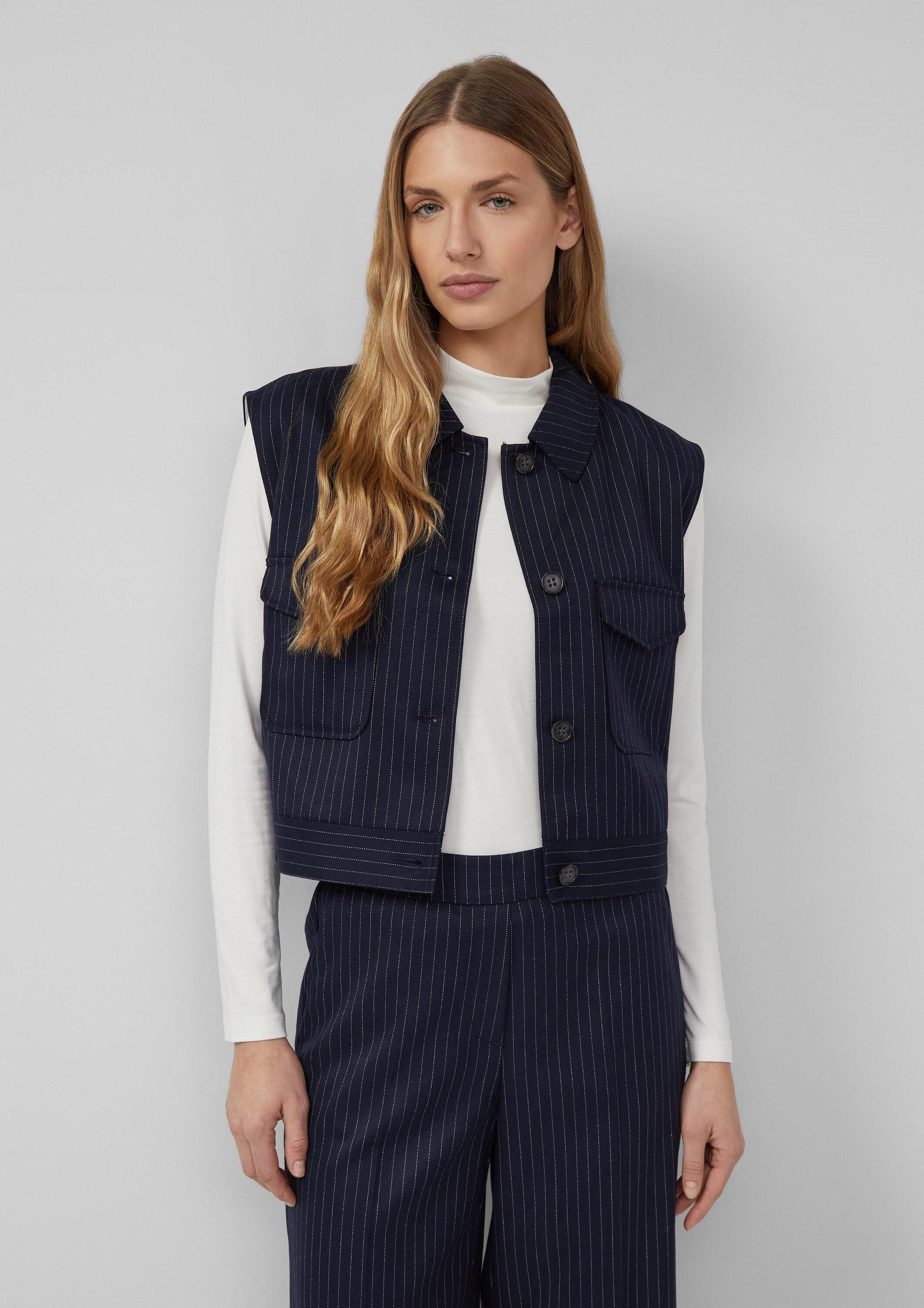 s.Oliver Funktionsweste Indoor-Weste Verkürzte Weste im Relaxed Fit mit elastischem Saum