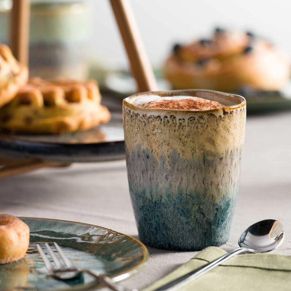 LEONARDO Becher Matera, Beige, Anthrazit, Blau, Keramik