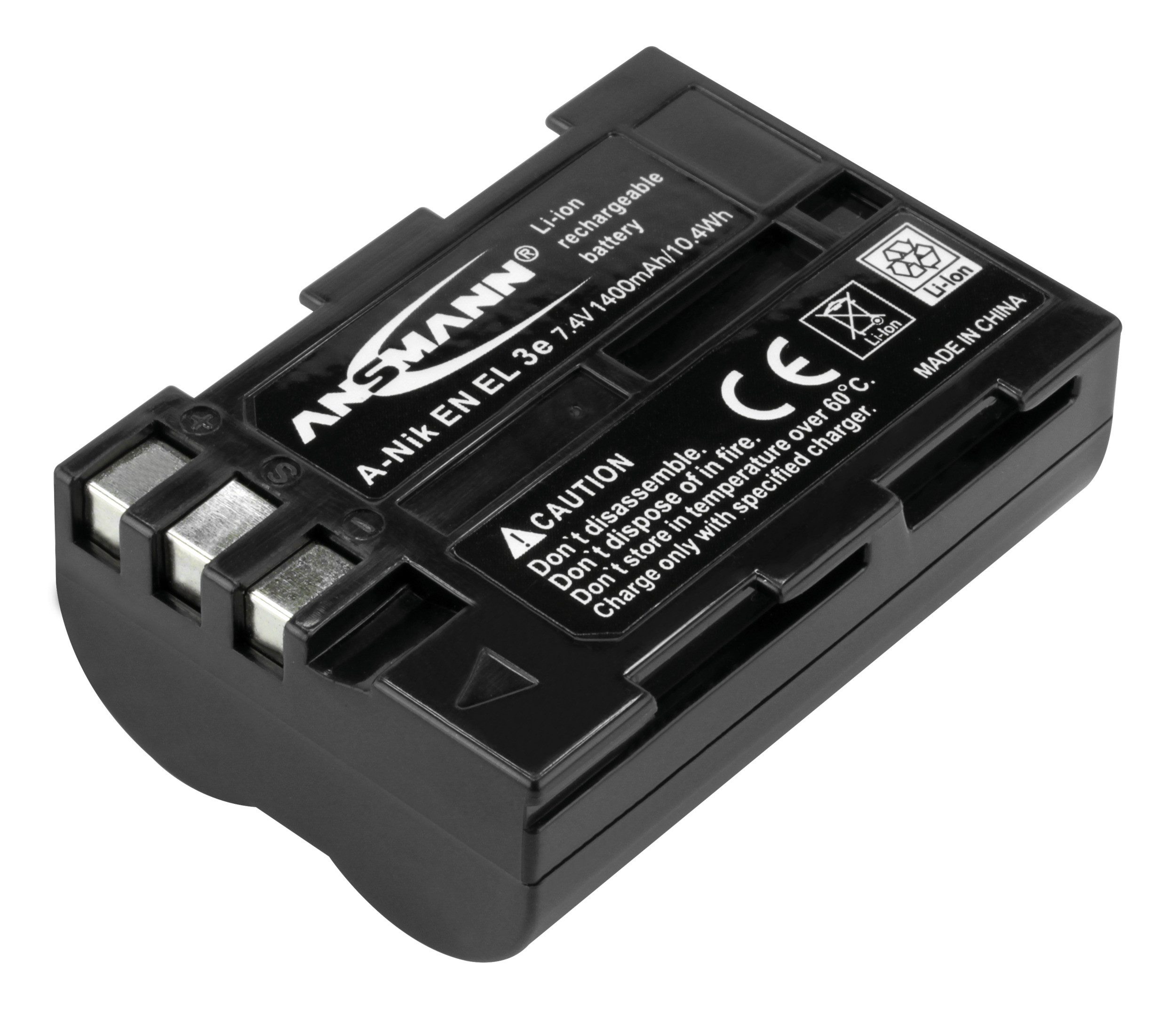 ANSMANN AG Li-Ion Akku A-Nik EN EL 3e 7,4V, 1400mAh, Leistungsstarke Akkubatterie Akku 1400 mAh (7.4 V)