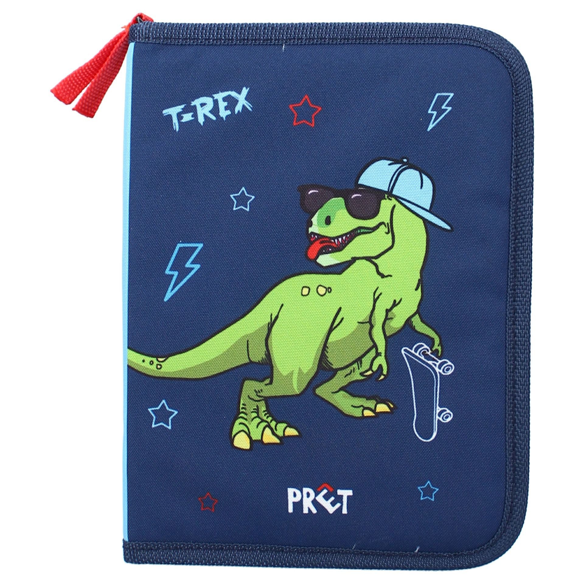 COFI 1453 Federmäppchen Prêt T-Rex Gefüllte Federmappe Etui mit Schulmaterialien