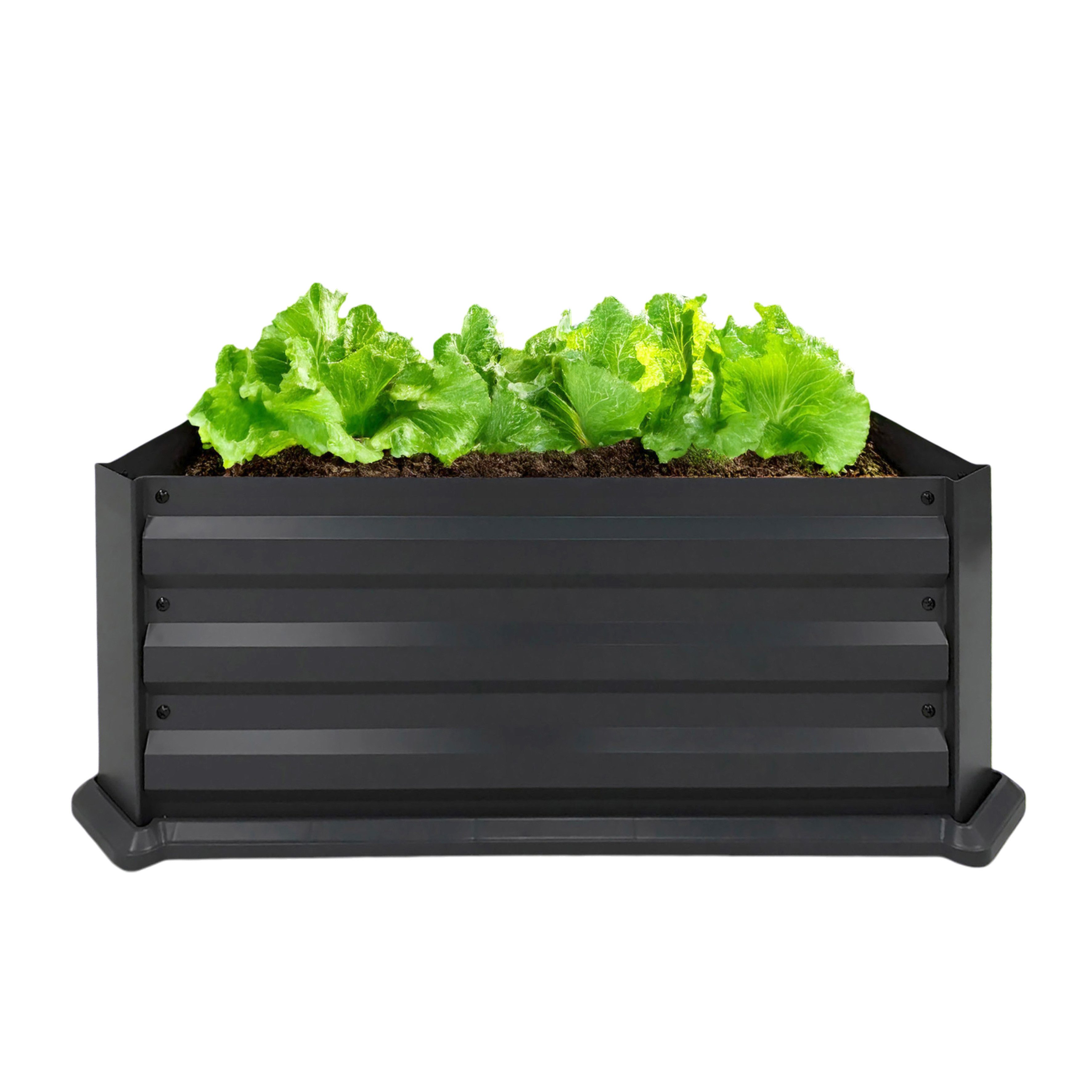 Spetebo Beetumrandung Metall Gemüsebeet Einfassung anthrazit pulverbeschichtet, LxH: 84x31 cm, Anzahl, Stück, wetterfest