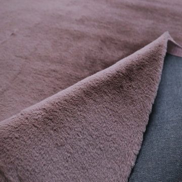 Fellteppich Teppich in Alt Rose Extrem Flauschig Seidiger Glanz, Vimoda, Rechteckig