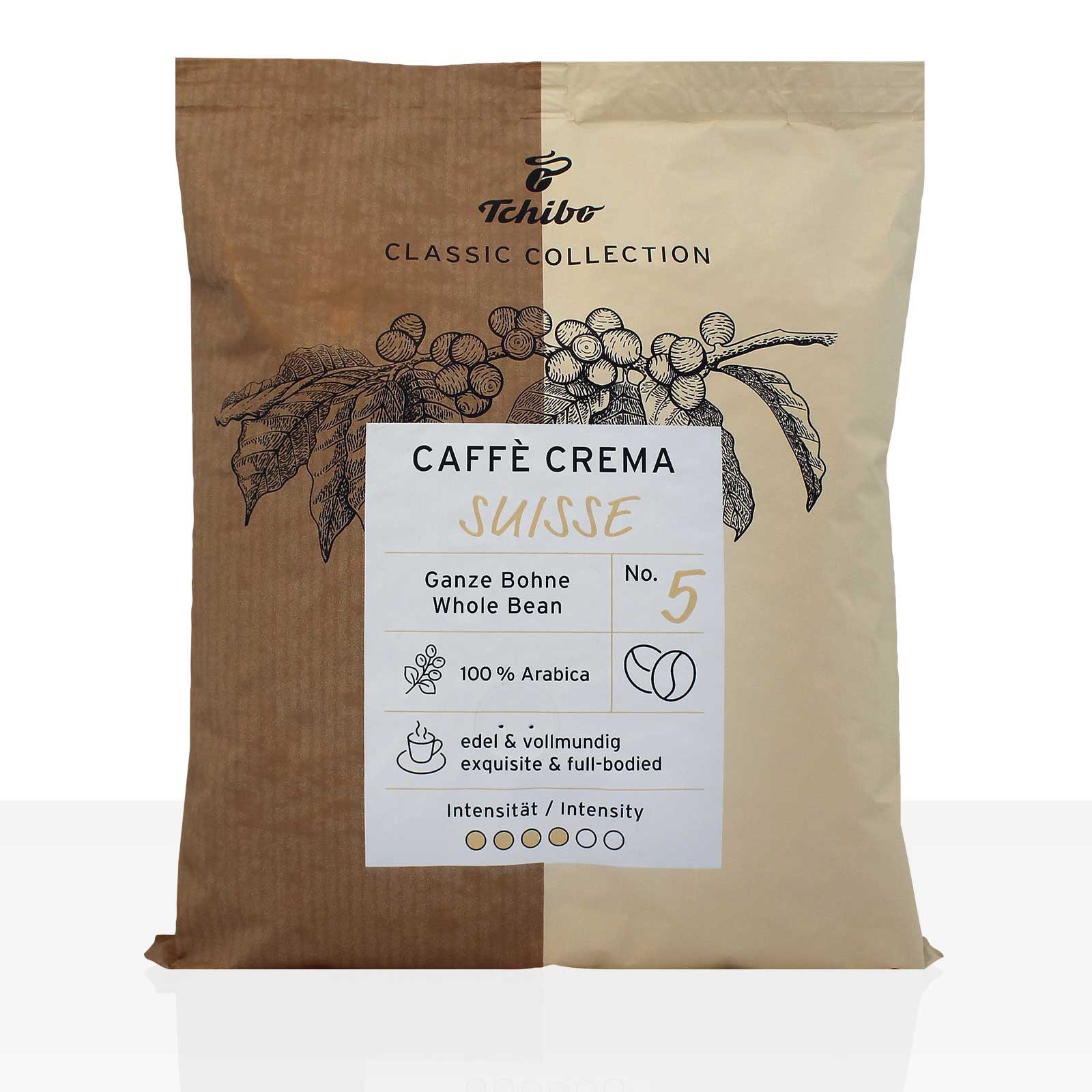 Tchibo Kaffee Tchibo Caffe Crema Suisse - 500g Kaffeebohnen, 100% Arabica