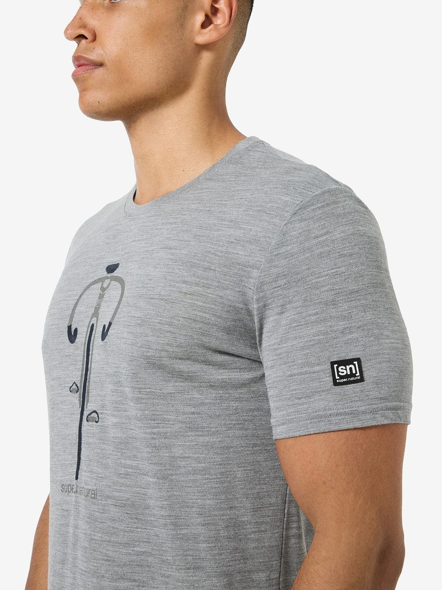 SUPER.NATURAL Print-Shirt für Herren, Merino VINTAGE BIKE TEE Bike Motivation Motiv, atmungsaktiv