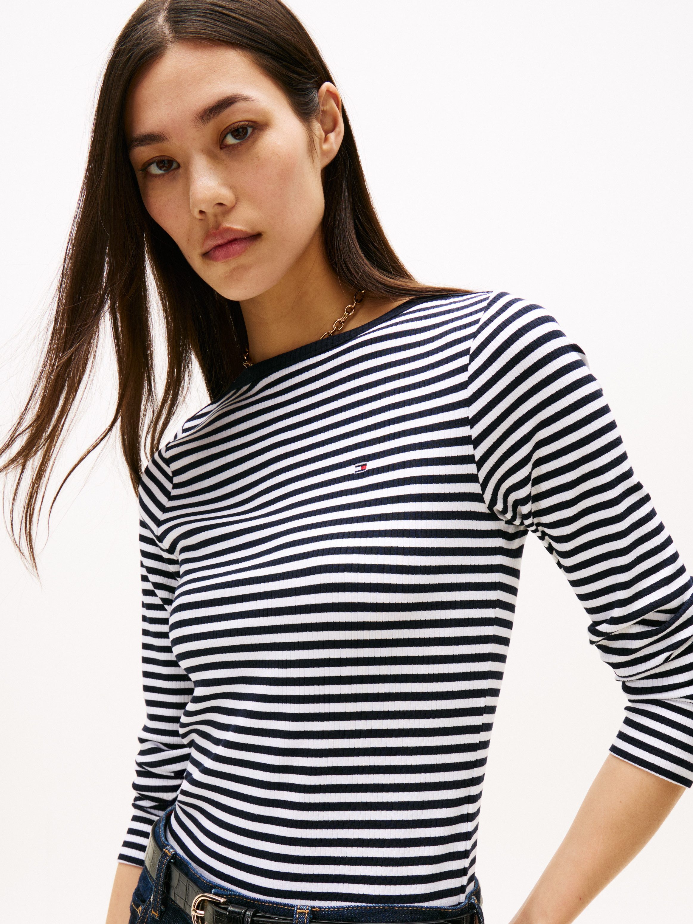 Tommy Hilfiger Langarmshirt SLIM 5X2 RIB günstig online kaufen