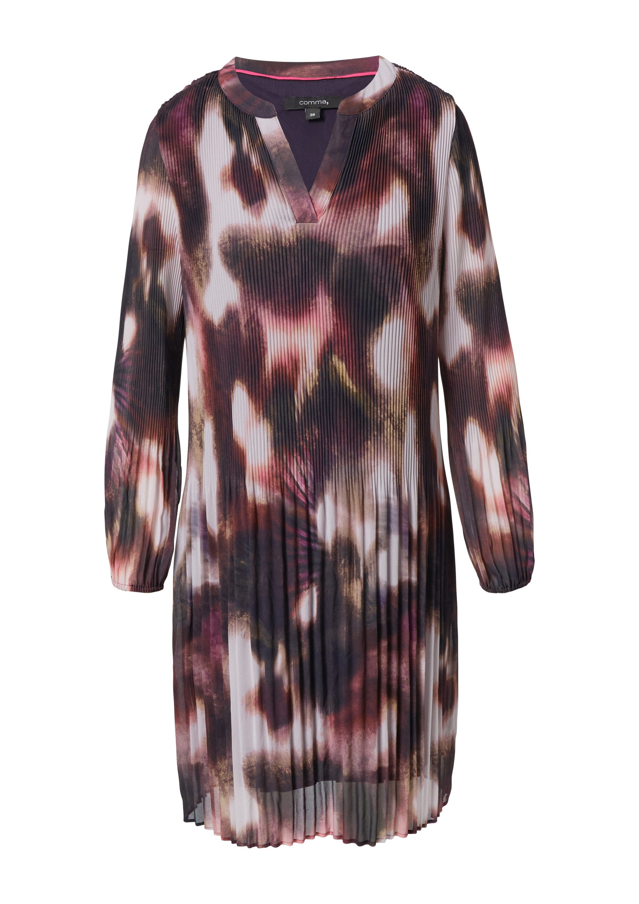 comma Minikleid Kleid Kurzes Kleid aus plissiertem Chiffon günstig online kaufen