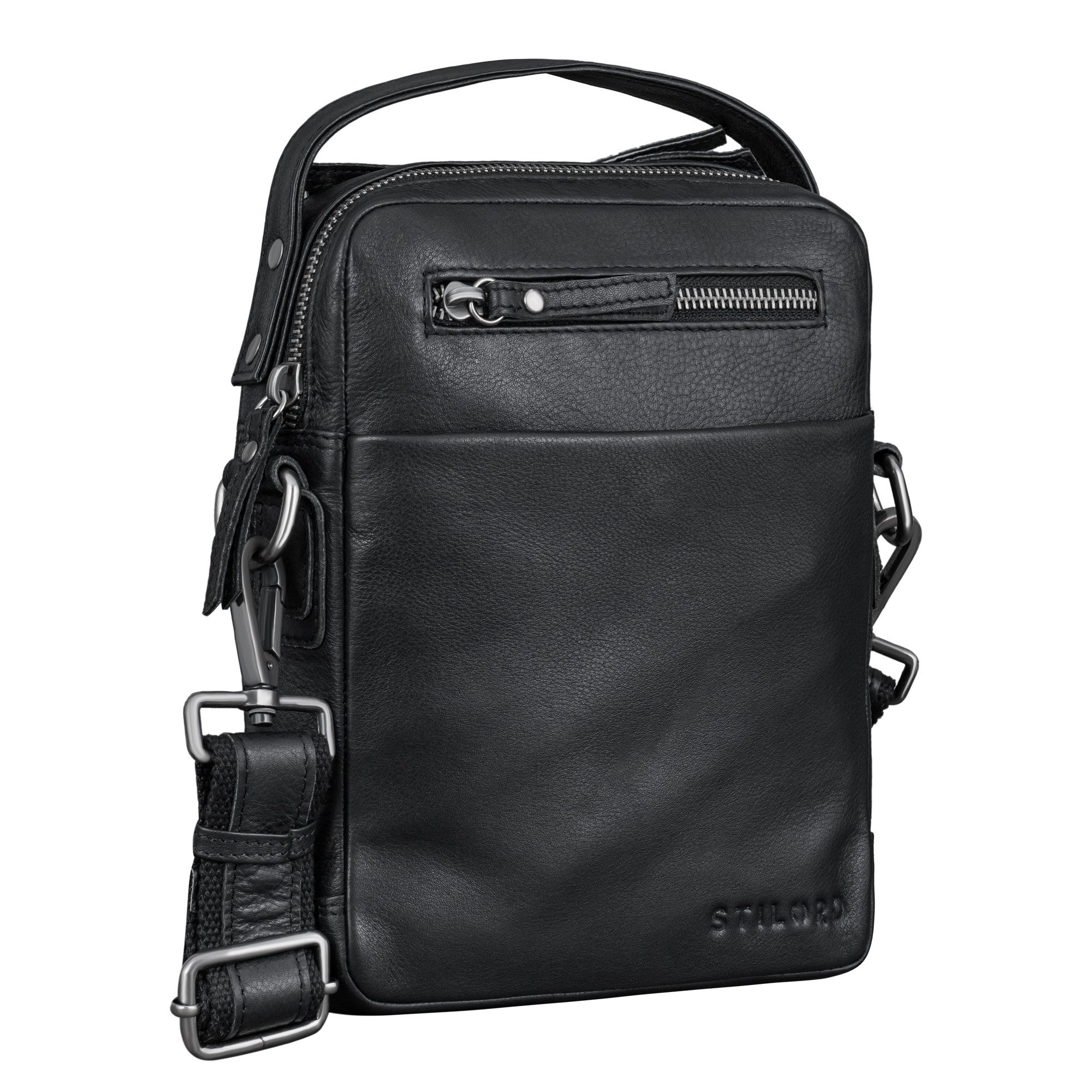 STILORD Schultertasche "Byron" Elegante Umhängetasche Herren Klein Leder mit vielen Fächern