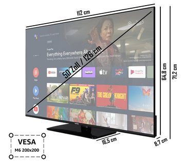Telefunken XU50AN754M LCD-LED Fernseher (126 cm/50 Zoll, 4K Ultra HD, Android TV, HDR Dolby Vision, Triple-Tuner, Bluetooth, Dolby Atmos)