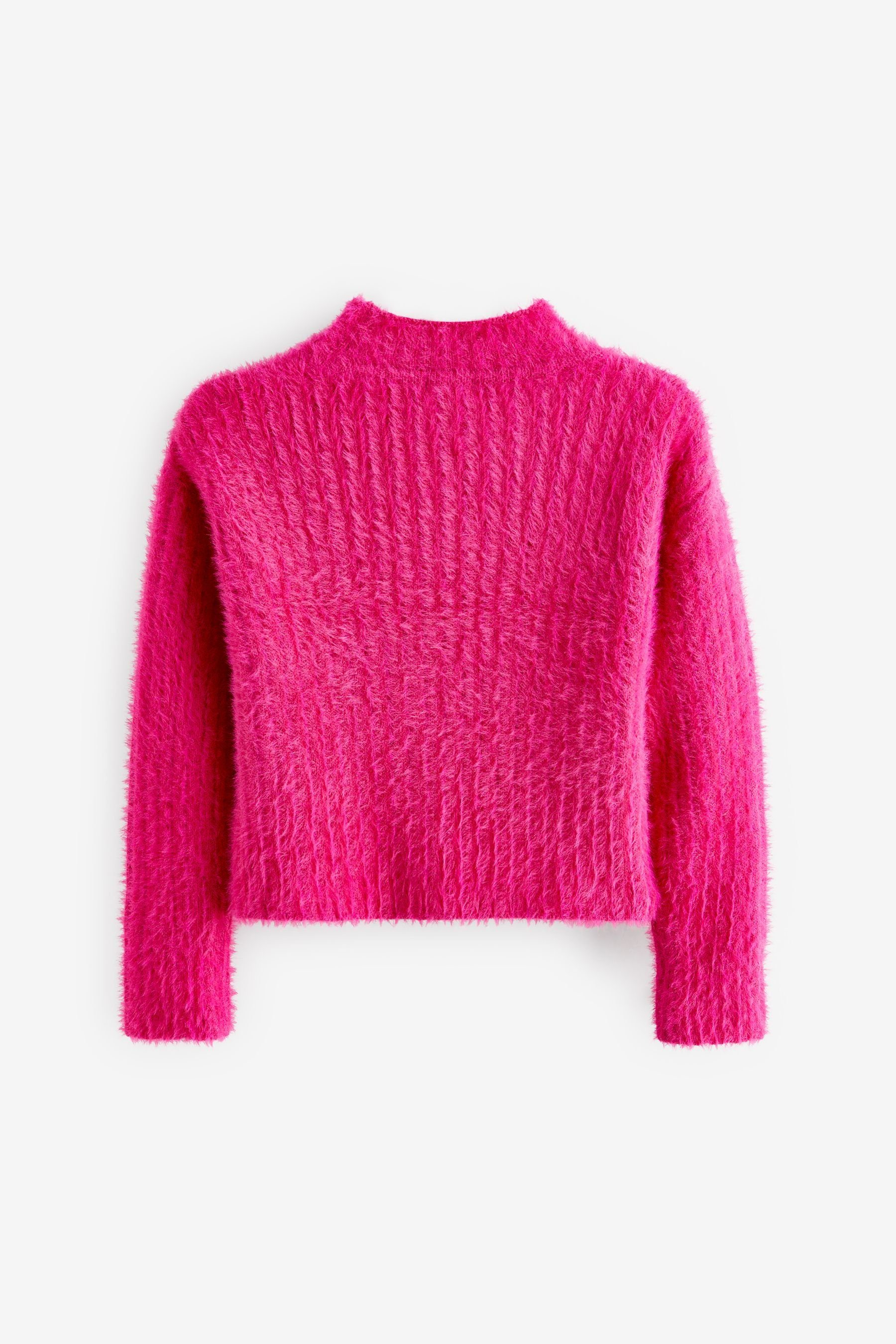 (1-tlg) Bright Next Pink Pullover mit Stehkragenpullover Trichterkragen