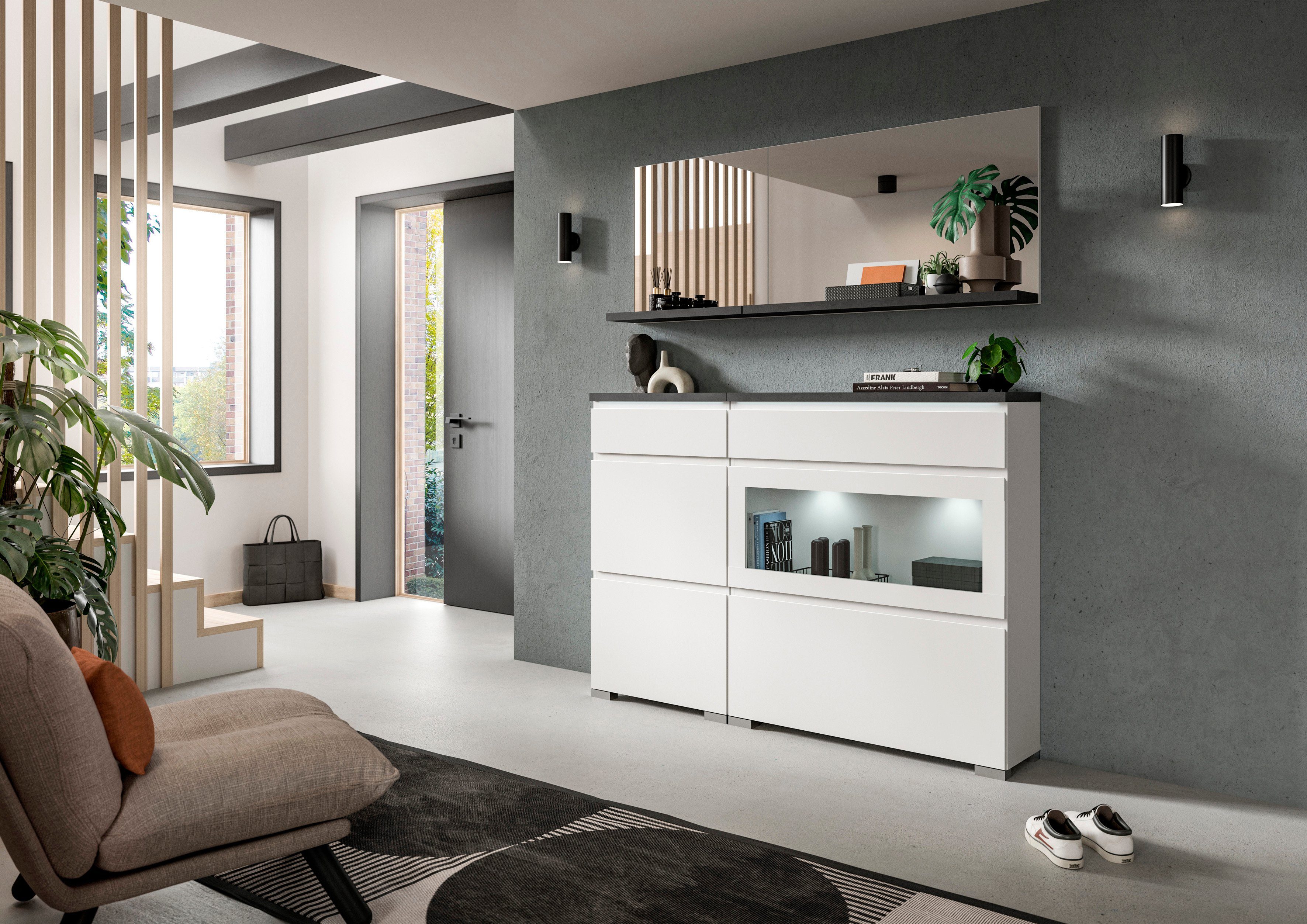 Home affaire Wandspiegel Skoskap, Breite 60 cm, 1 Ablageboden, inklusive Wa günstig online kaufen