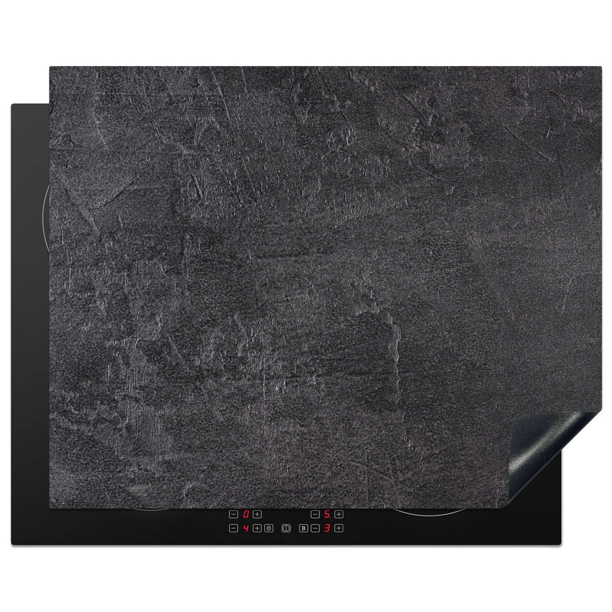 MuchoWow Herd-Abdeckplatte Schiefer - Beton - Naturstein - Grau - Industrie, Vinyl, (1 tlg), Abdeckung Induktionskochfeld Schutzmatte, Küche Deko, 65x52 cm