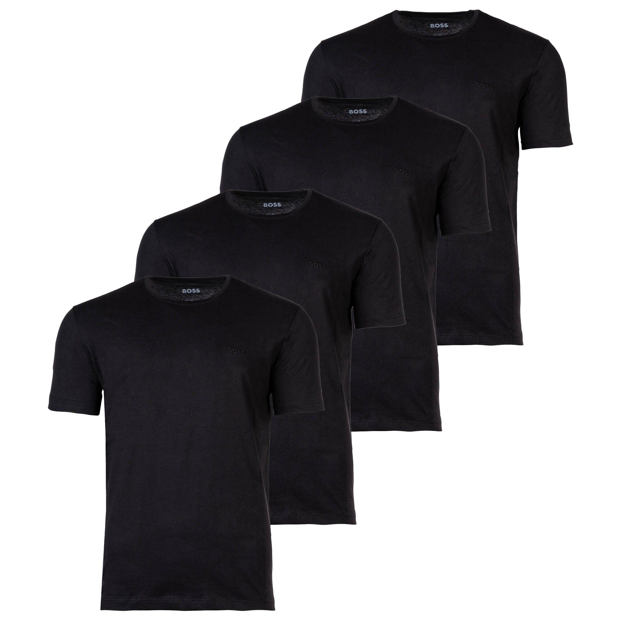 BOSS T-Shirt Herren T-Shirt, 4er Pack - TShirtRN Comfort Schwarz