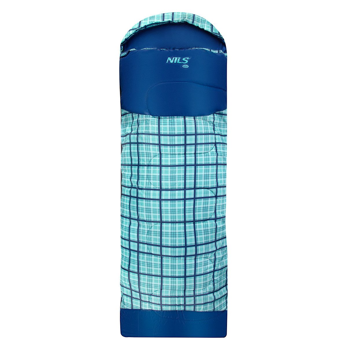 NILS CAMP Mumienschlafsack Schlafsack Blau Kariert günstig online kaufen