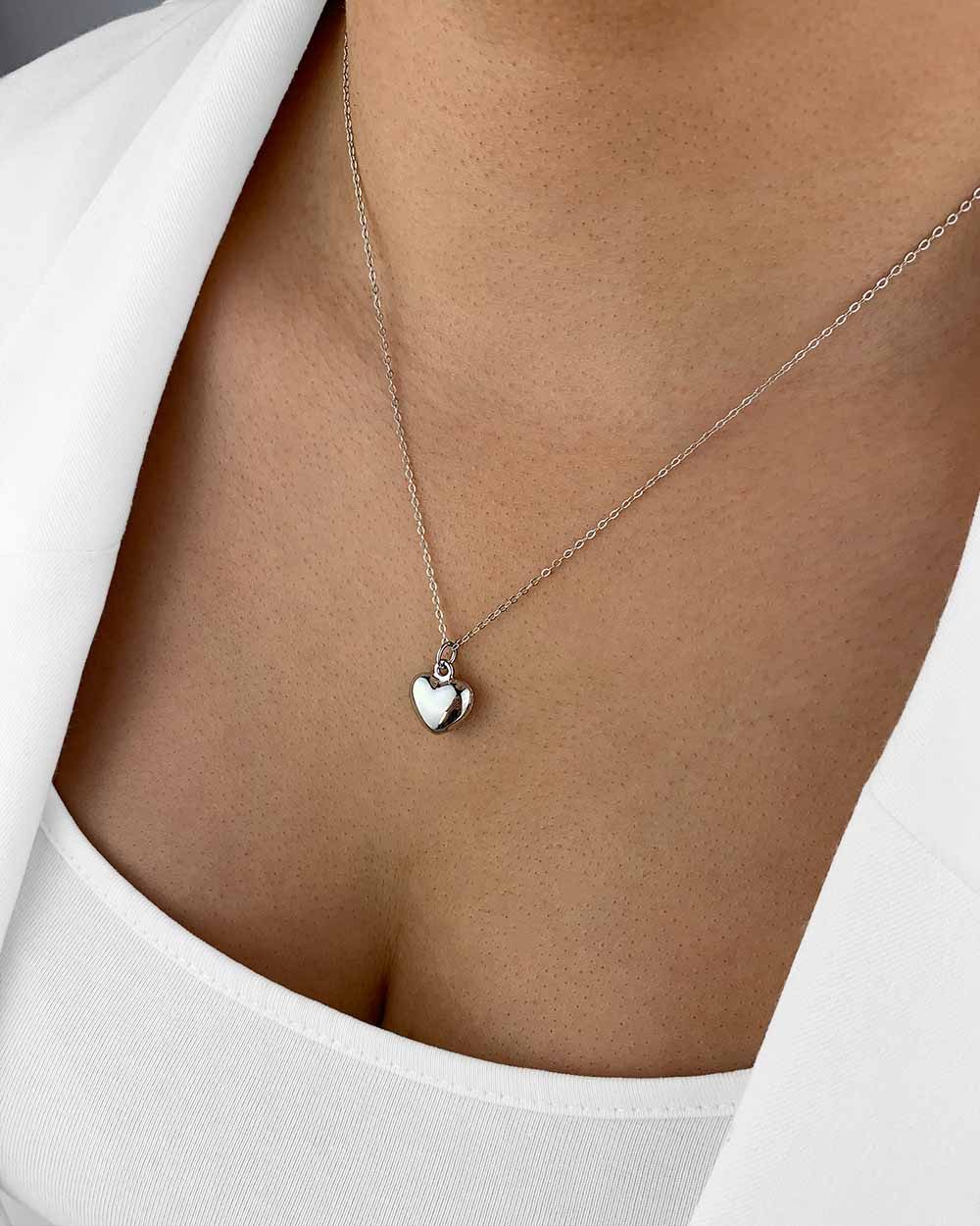 Herzkette 'Branda' Damen Halskette Silber 925 Herz Anhänger