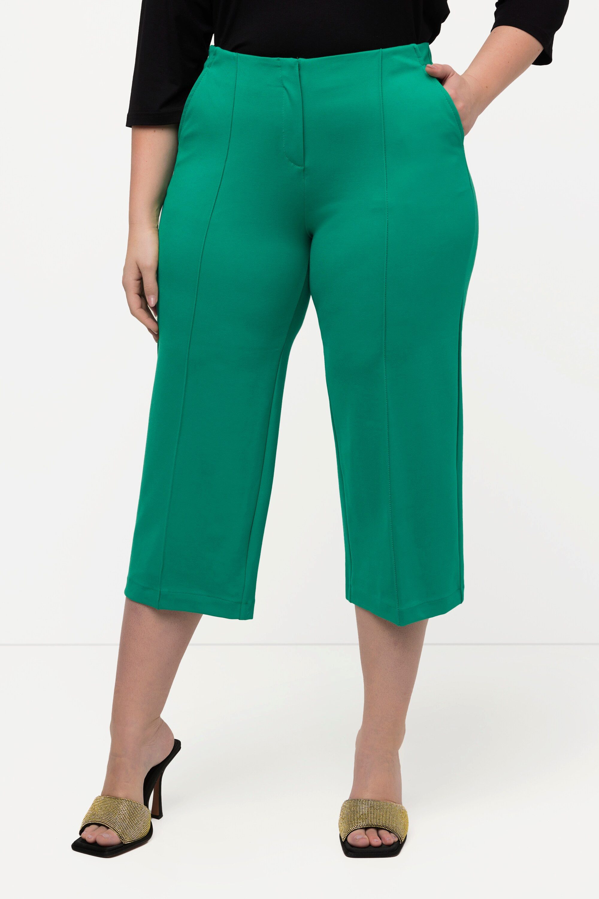 Ulla Popken Culotte Culotte Punto di Roma Biesen Elastikbund wadenlang