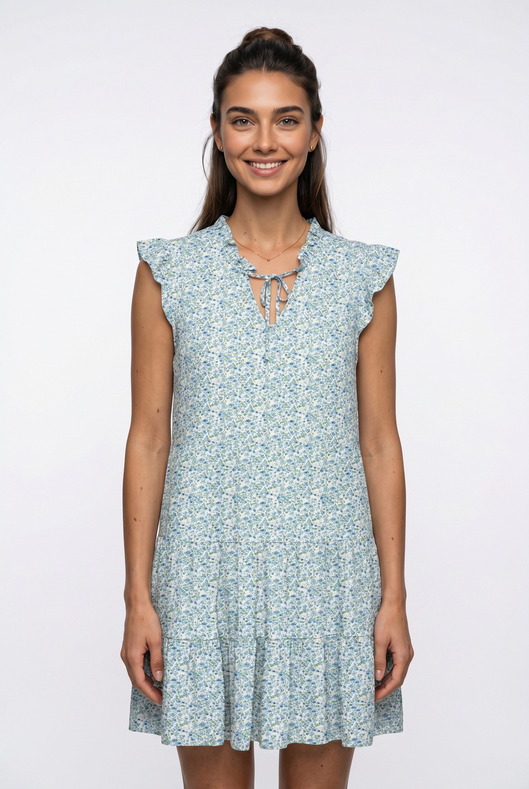 Vero Moda Minikleid VMALBA SS SHORT TIE DRESS WVN NOOS Viskose