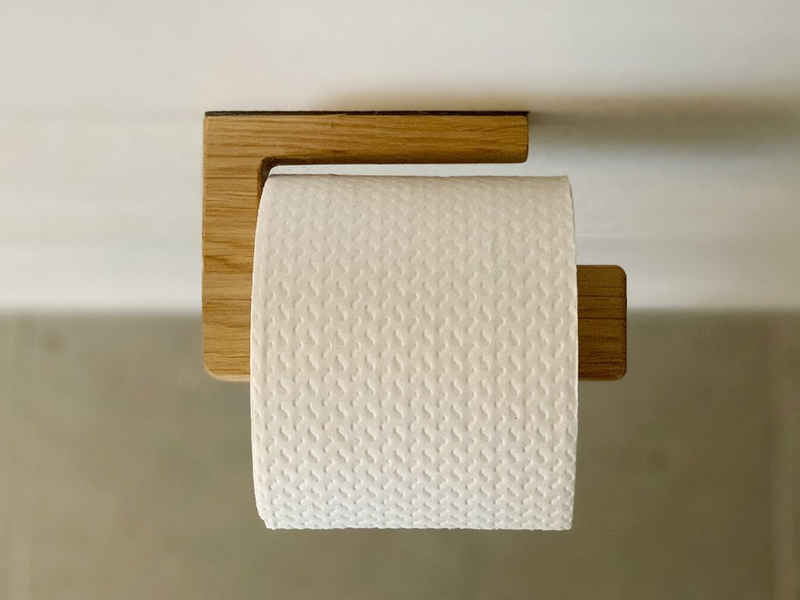 ekengriep Toilettenpapierhalter Holz Toilettenpapierhalter Modern, Aus einem Stück Eiche hergestellt