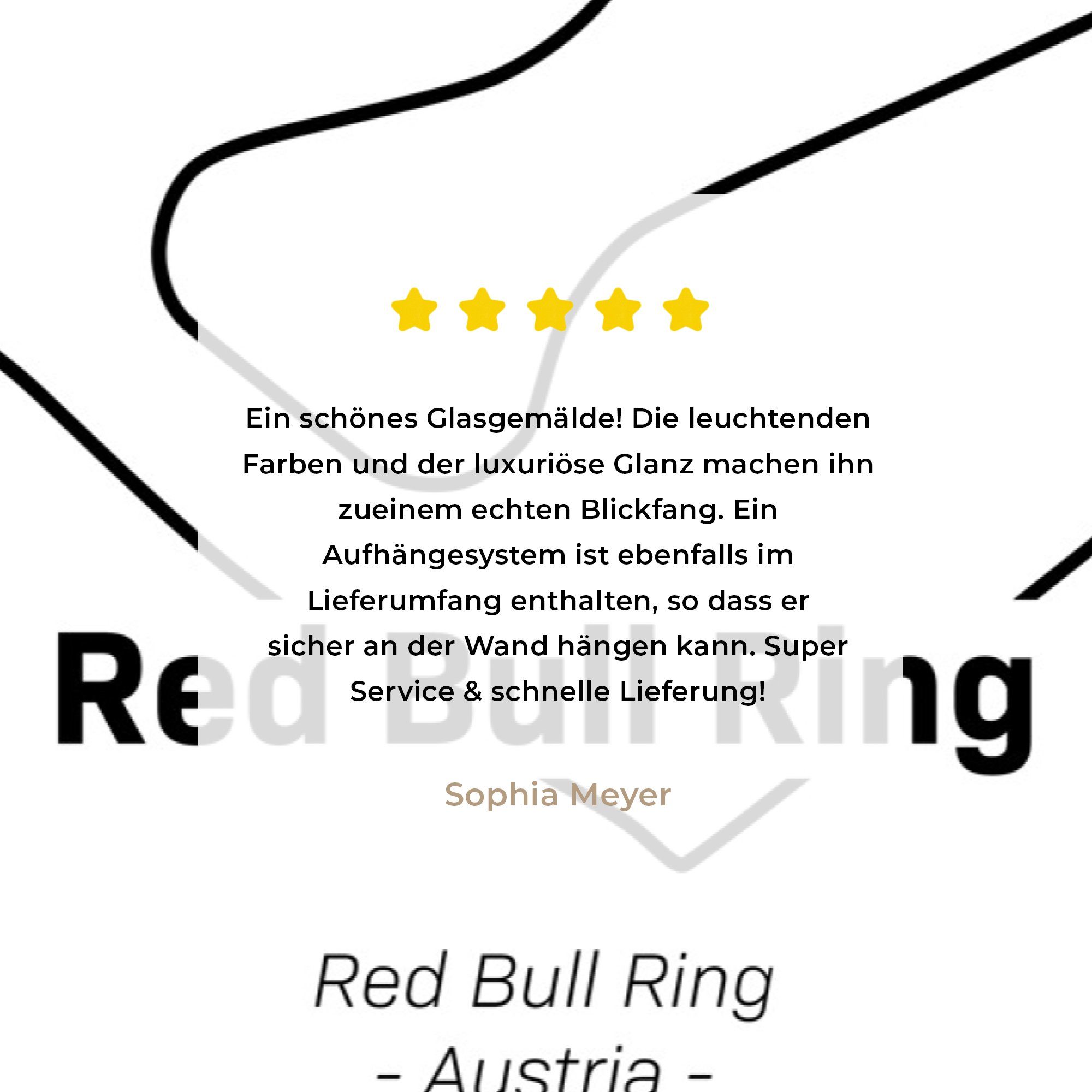 auf Wanddekoration Glas Glas (1 Glasbilder auf Bilder MuchoWow Red Bull Wandbild Formel-1-Rennstrecke, - Acrylglasbild - Ring - St), - Foto