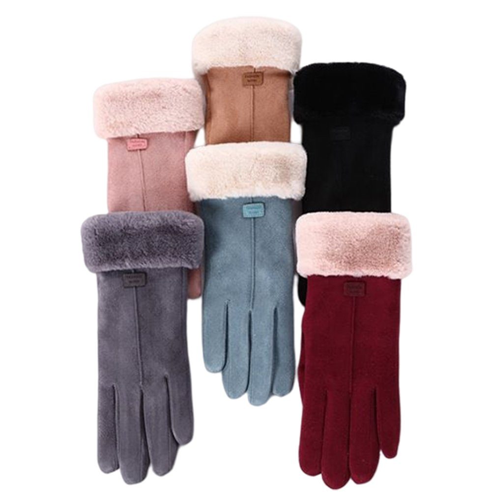 Blusmart Fleecehandschuhe Handschuhe Damen Touchscreen Winter Warm Handschuhe Verdickung grey Reiten