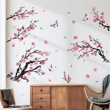 EBUY Wandtattoo Wandaufkleber mit rosa Zweigen und Blumen (1 St)
