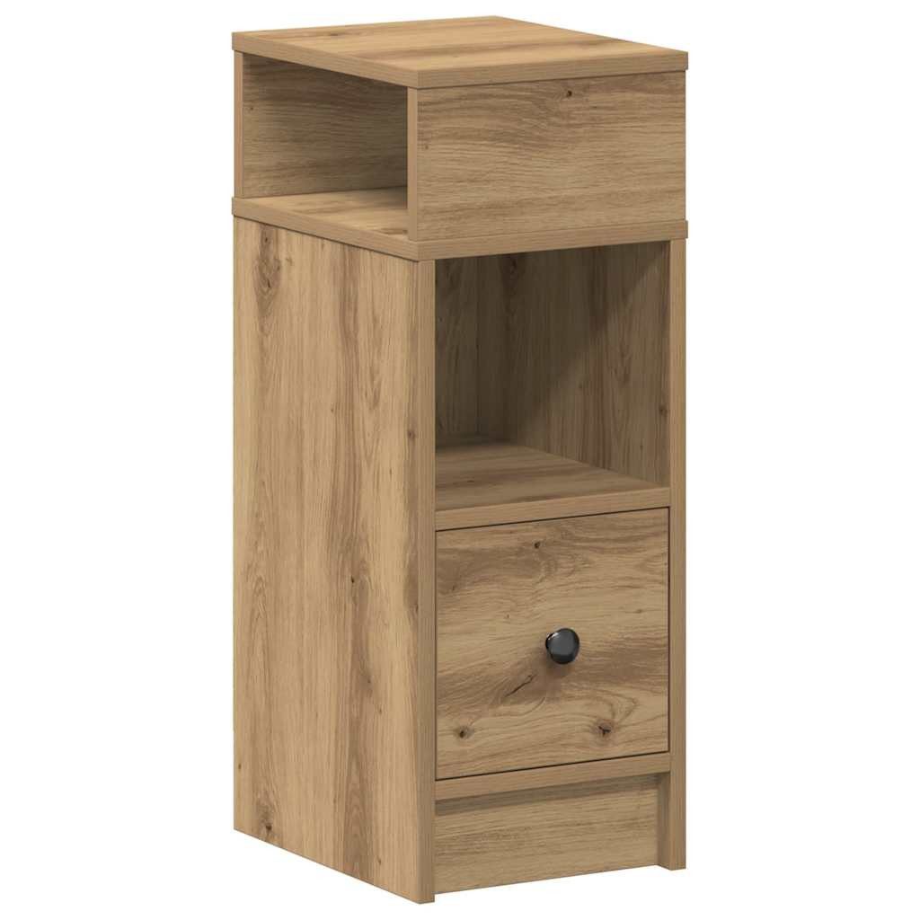 vidaXL Nachttisch NA Nachttisch mit Schublade Artisan-Eiche 25x31x66 cm