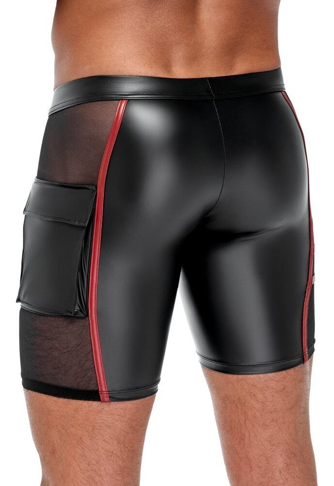NEK Boxershorts Boxershorts mit Reißverschluss halb transparent Wetlook und Netz - sch (1-St) Seitlich Feinnetz-Einsätze, Vorne Reißverschluss zum Öffnen