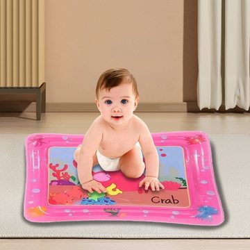 LA CUTE Spielmatte XXL Baby Wassermatte Babykrabbe – Aufblasbares Sensorisches Spielzeug (Baby Wasserspielmatte Set, 1x Wasserspielmatte für Babys), Aufblasbare Wasserspielmatte für Babys mit bunten Wassertieren