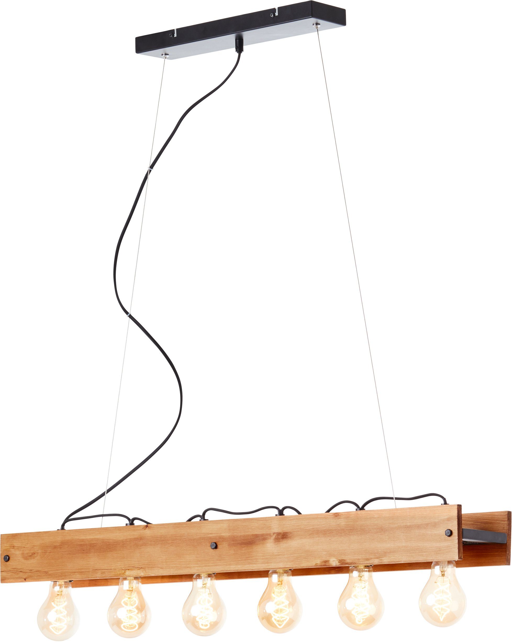 Brilliant Pendelleuchte Calandra, ohne Leuchtmittel, 149 cm Höhe, E27, Metall/Holz, schwarz/holz