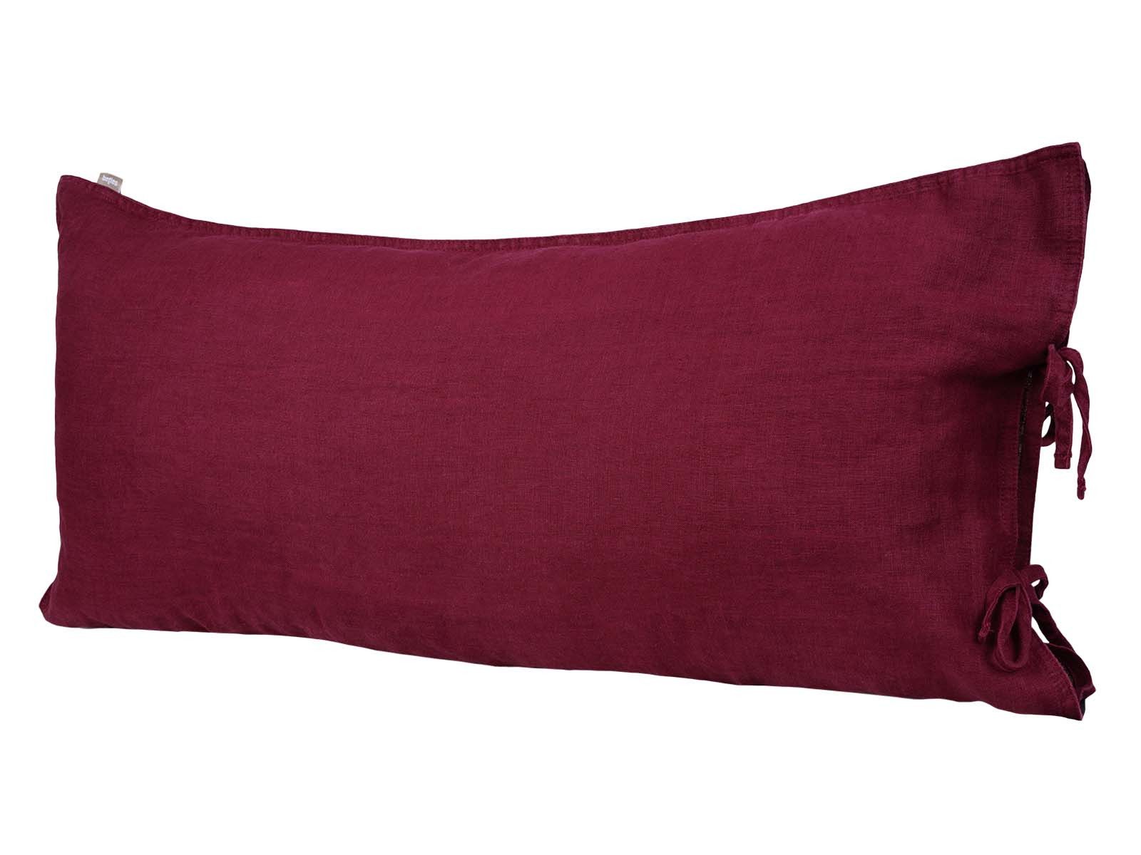 beties Kissenbezug Leinen, (1 Stück), Leinen Kissenhülle ca. 40x80 cm Deko (merlot-rot)