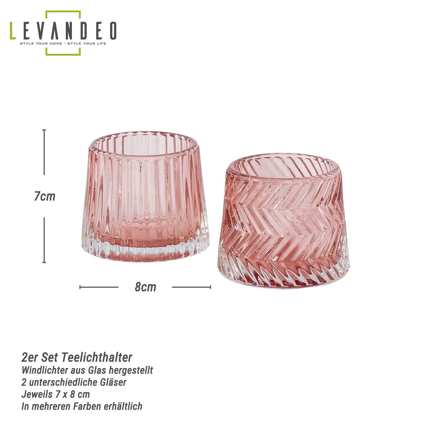Levandeo® Teelichthalter, 2er Set Teelichthalter H7cm günstig online kaufen