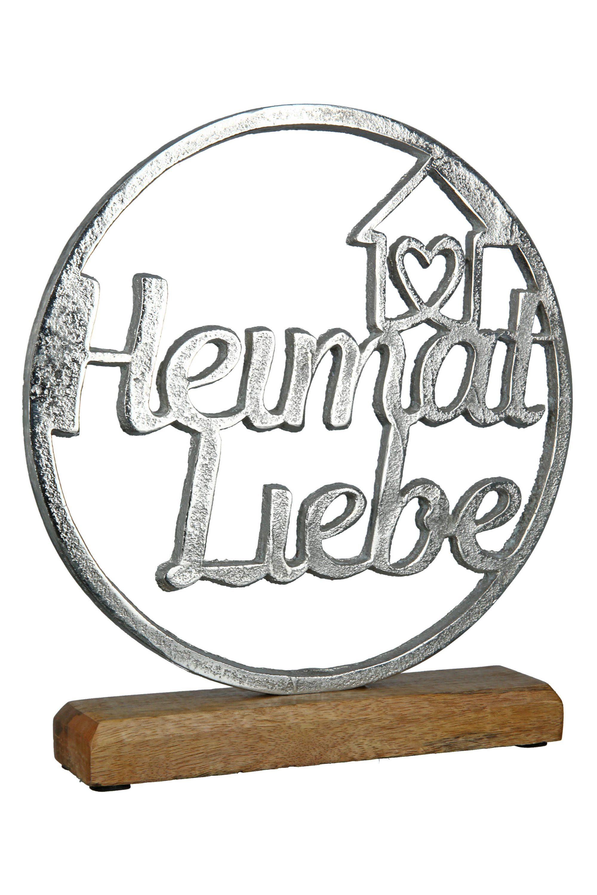 GMD Living Dekoobjekt HEIMATLIEBE, Schriftzug "Heimatliebe" aus Aluminium | Deko-Objekte