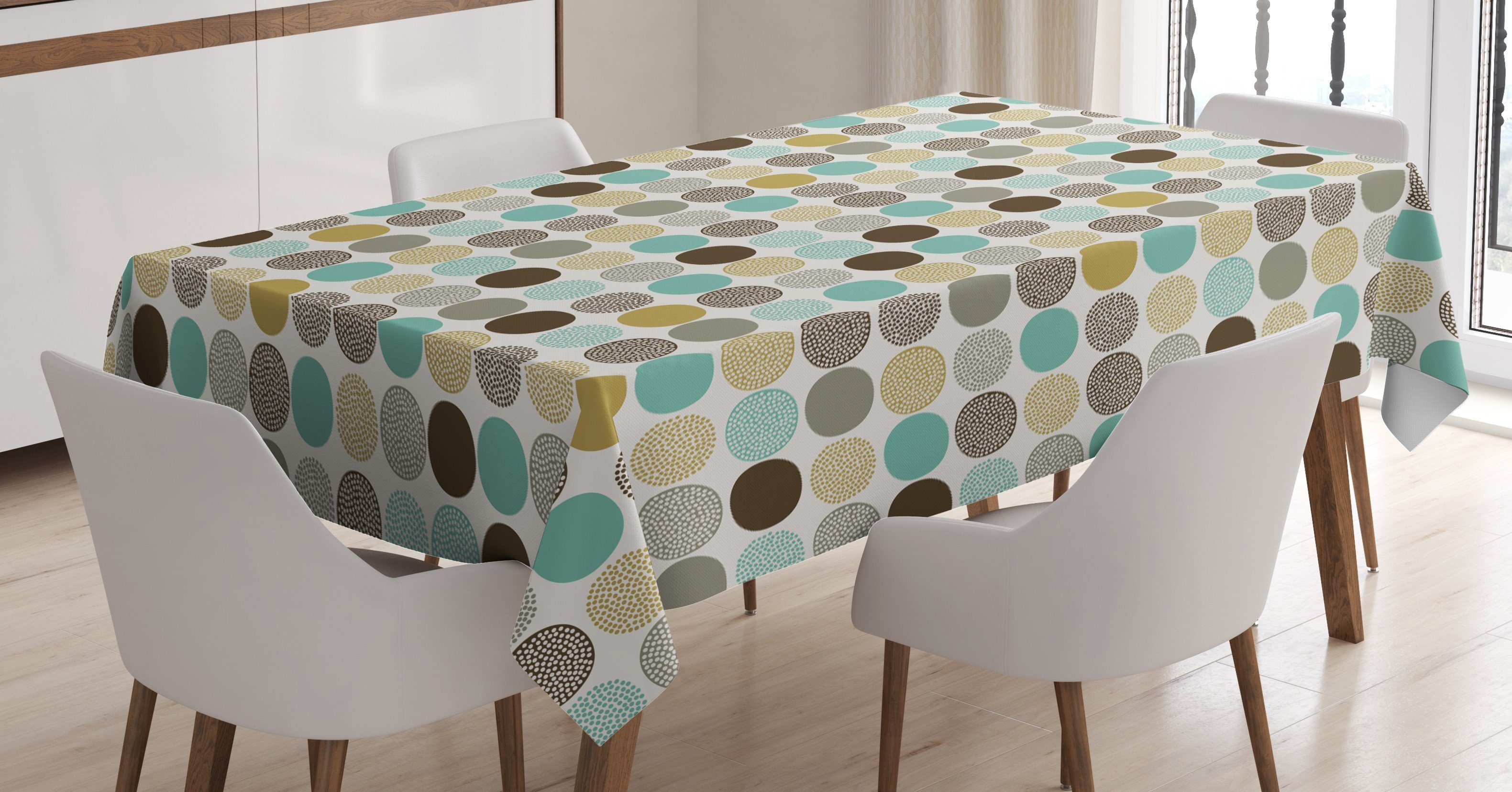 Abakuhaus Tischdecke Farbfest Waschbar Für den Außen Bereich geeignet Klare Farben, Tupfen Abstrakte Punkt-Muster