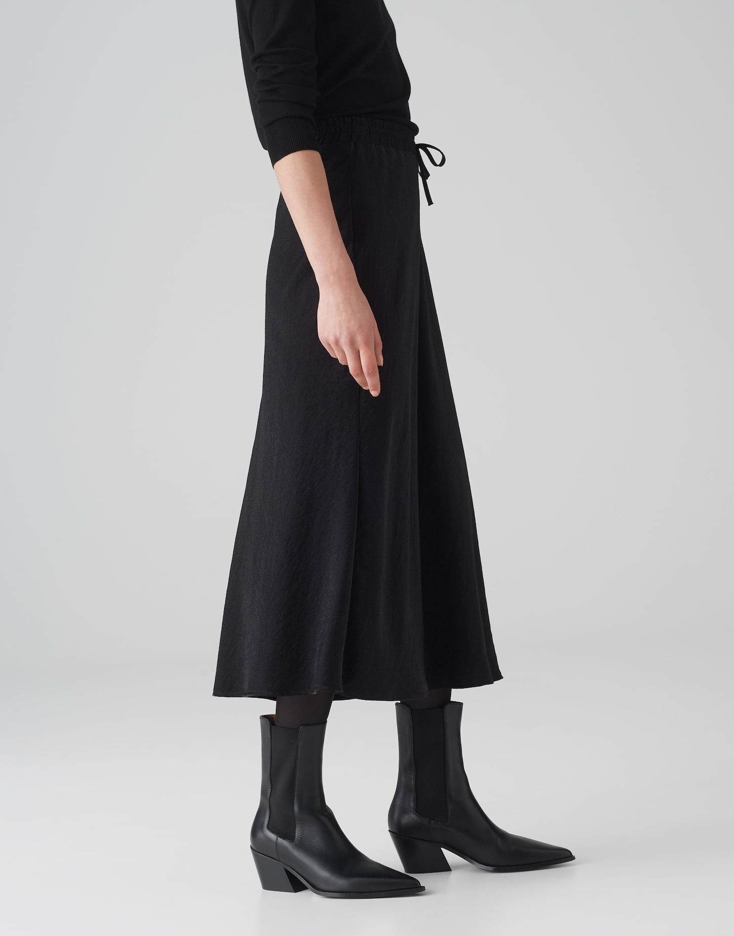 OPUS Satinrock Satinrock RAWI A-Linie aus glänzendem Viskose Mix