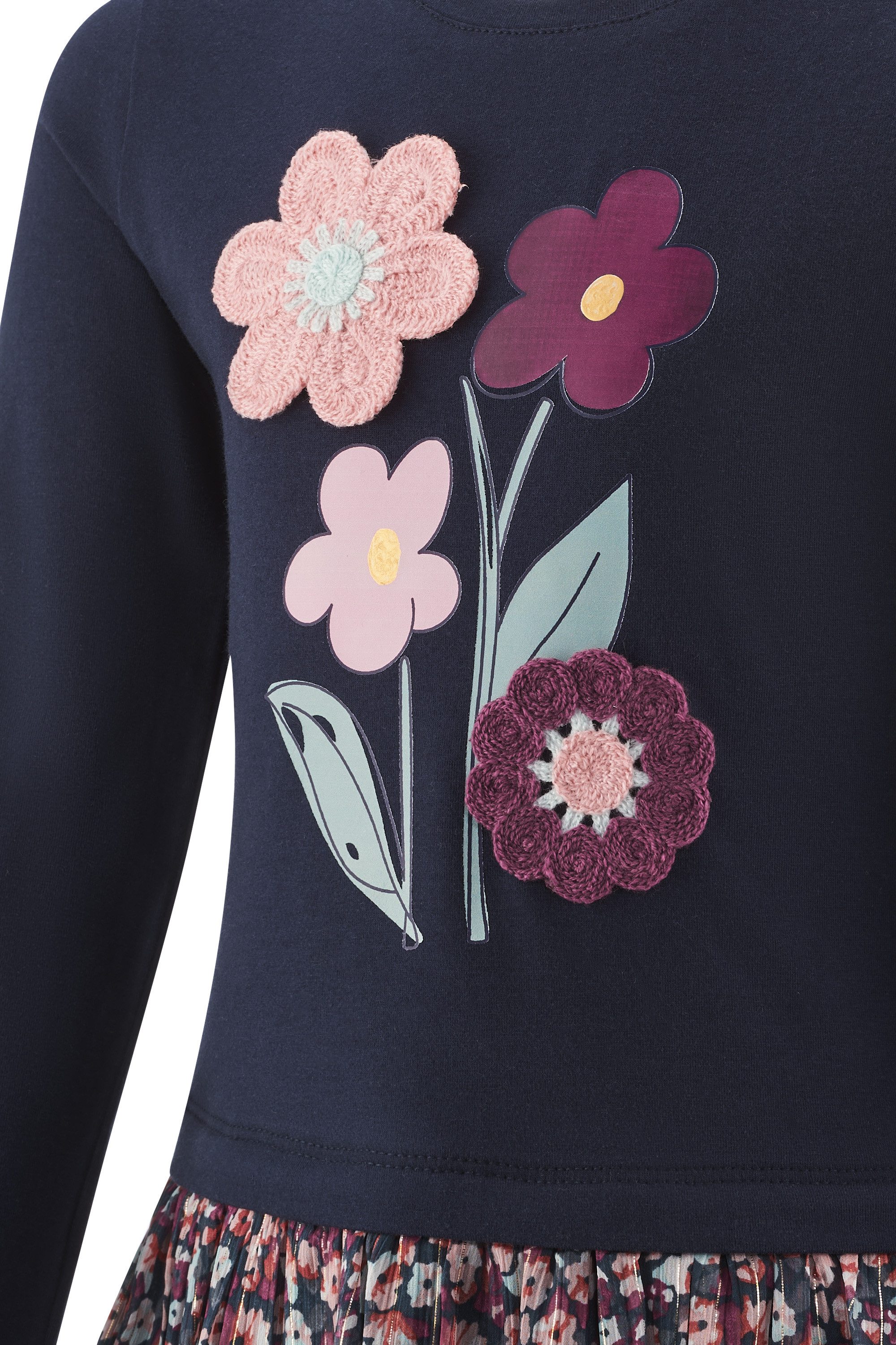 happy girls Jerseykleid Baumwollmischung, Blumen-Applikationen – Bild 5 von 5