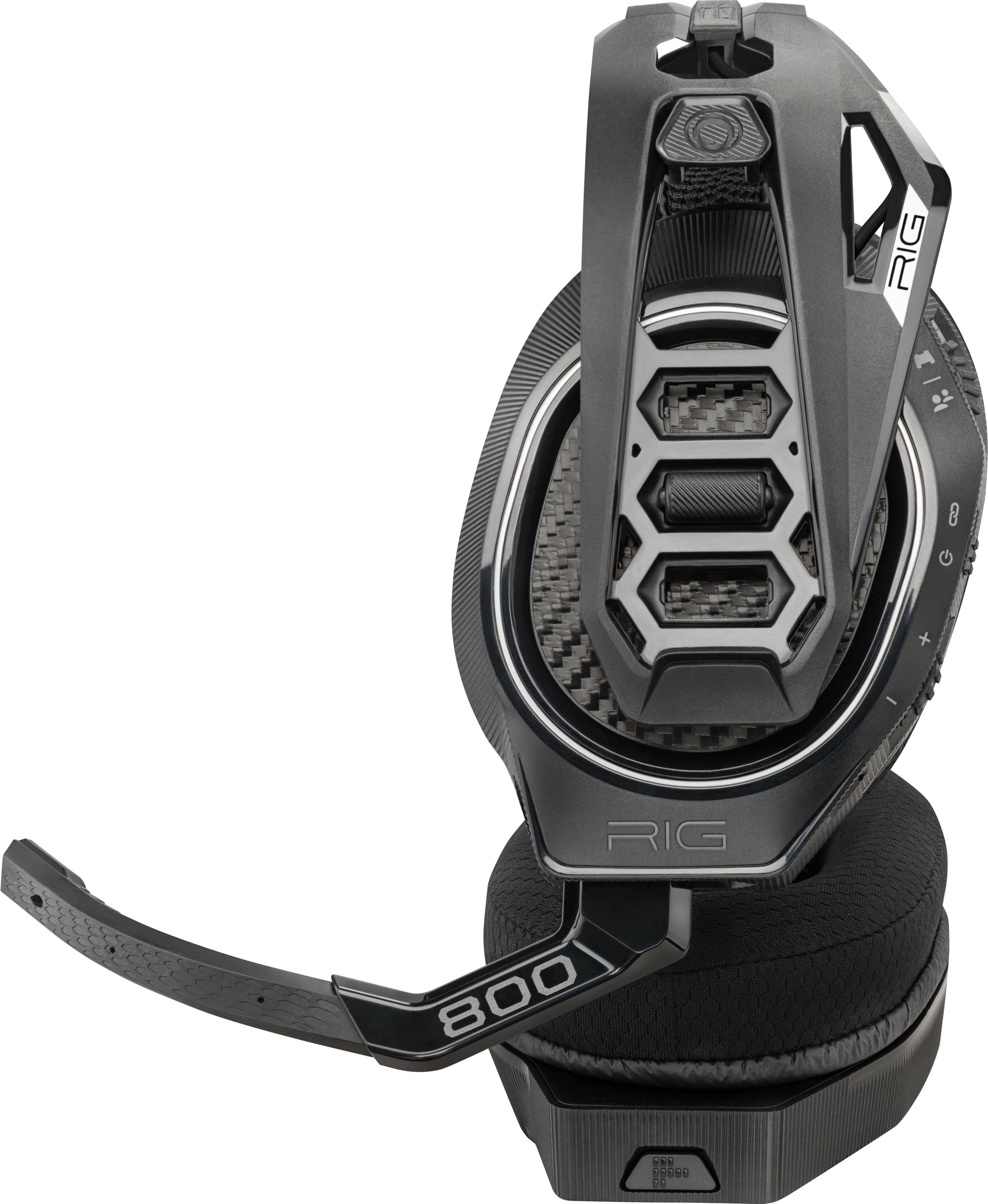 nacon Nacon RIG 800HS V2 Gaming-Headset, schwarz, 3,5 mm Klinke Gaming-Headset (Audio-Chat-Funktionen, kabelloses, Stereo, Over Ear, PC, PS4)
