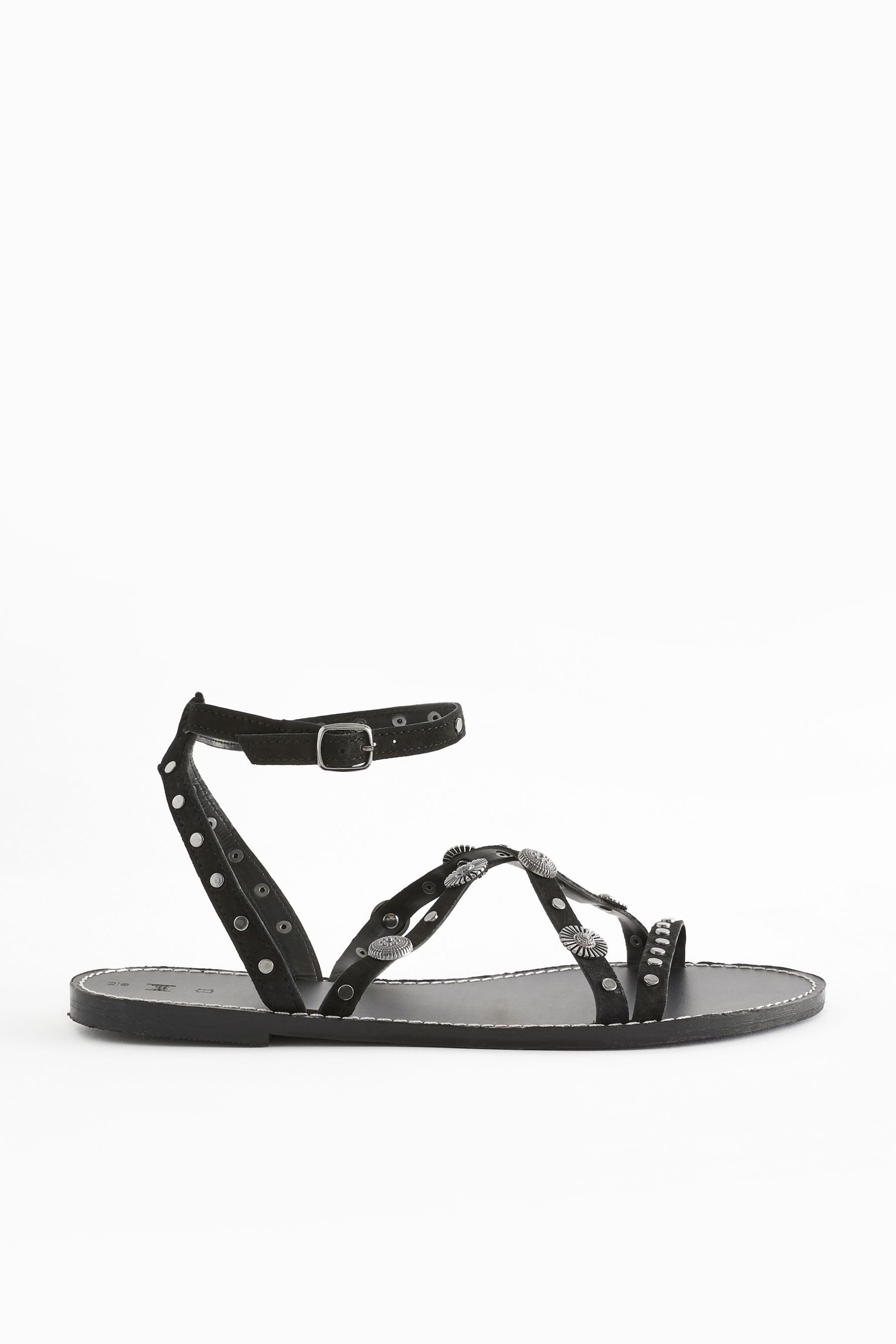 Next Flache Ledersandalen mit Nieten Sandale (1-tlg)