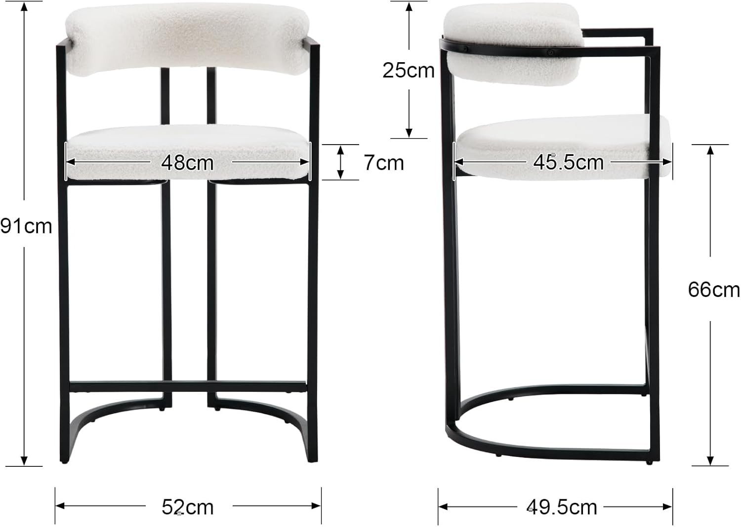 WAHSON OFFICE CHAIRS Barhocker 2er Set, Samt Küchenhocker Barstühle mit sch günstig online kaufen