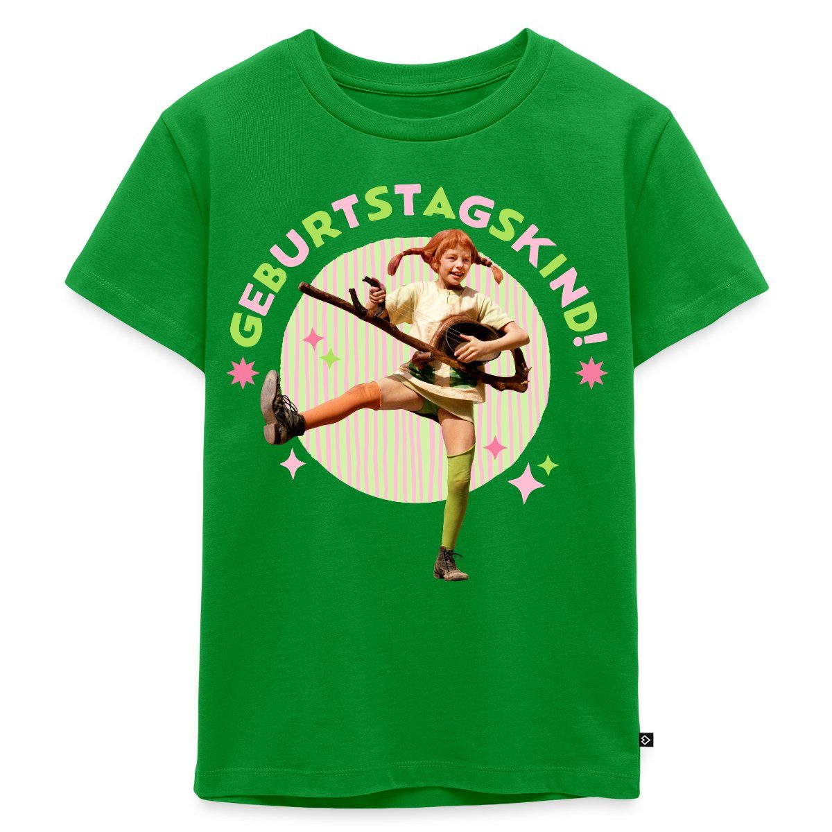 Spreadshirt T-Shirt Pippi Langstrumpf Geburtstag Pippi Mit Gitarre Kinder Premium T-Shirt (1-tlg)
