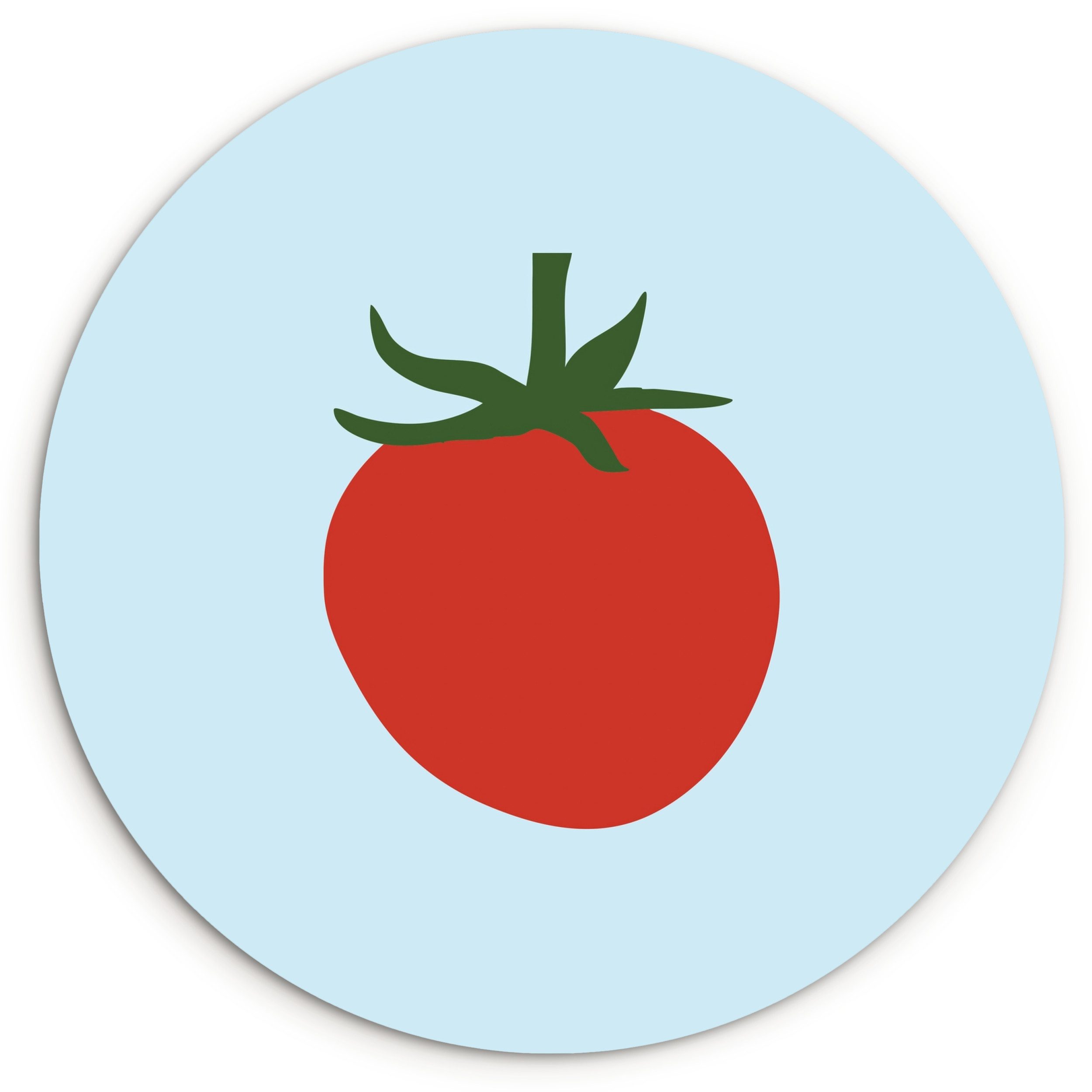 MuchoWow Gemälde Rot - Tomate - Gemüse, Fotodruck (1 St), Kreis Wanddekoration, Rundes Wandbild, 30x30 cm