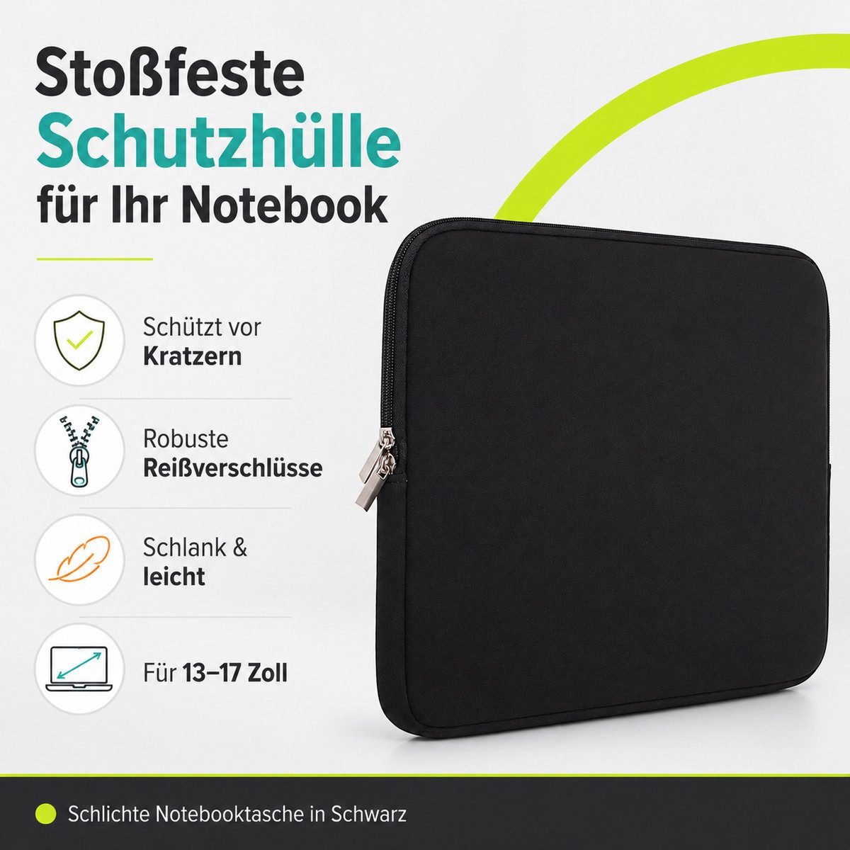 König Design Laptoptasche Universal Notebooktasche 14 Zoll Sleeve Tasche Hülle Laptop Case Cover, weiches Innenfutter zum Schutz vor Kratzern