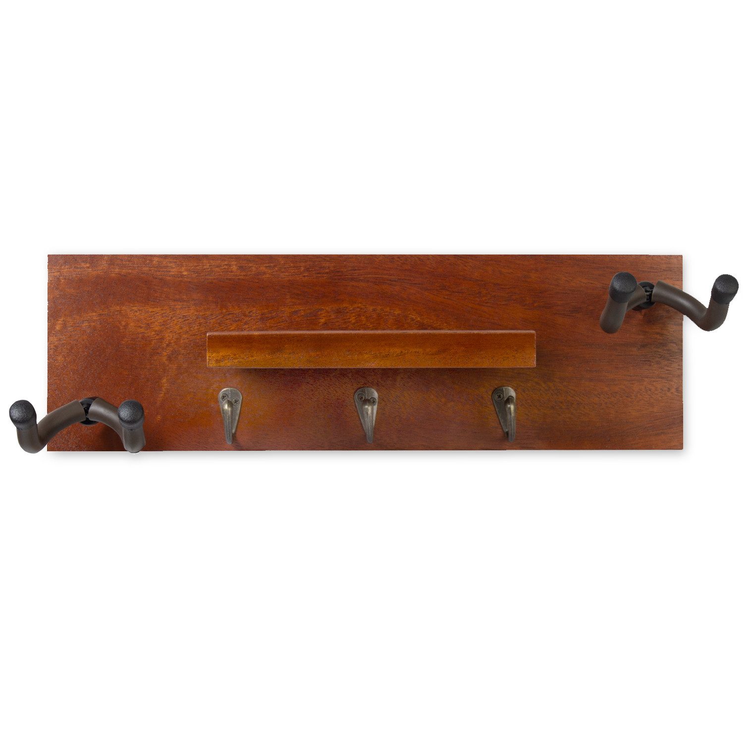 keepdrum Gitarrenständer keepdrum Gitarren-Wandhalterung Mahagoni für 2 Gitarren und Zubehör, (Gitarren, Gitarren-Wandhalter), Gitarren-Wandhalterung für 2 Gitarren und Zubehör