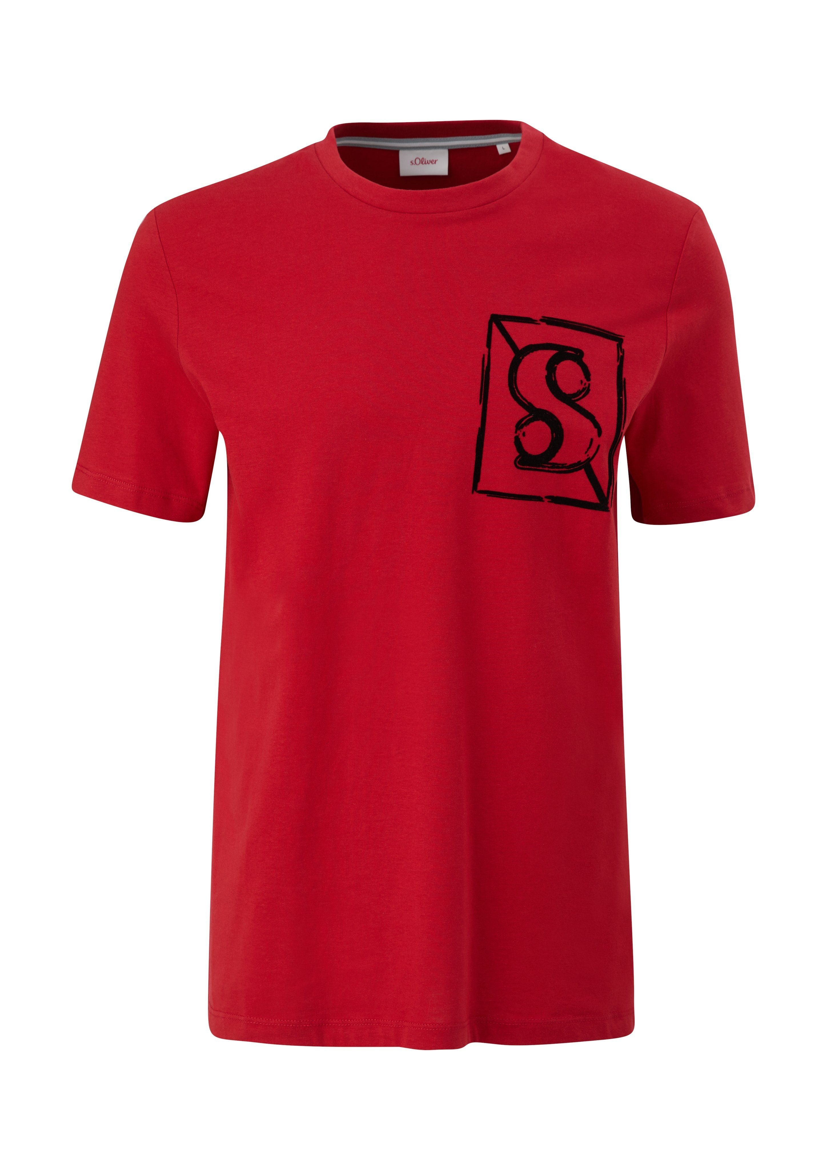 s.Oliver T-Shirt mit Schriftzug auf der red Brust
