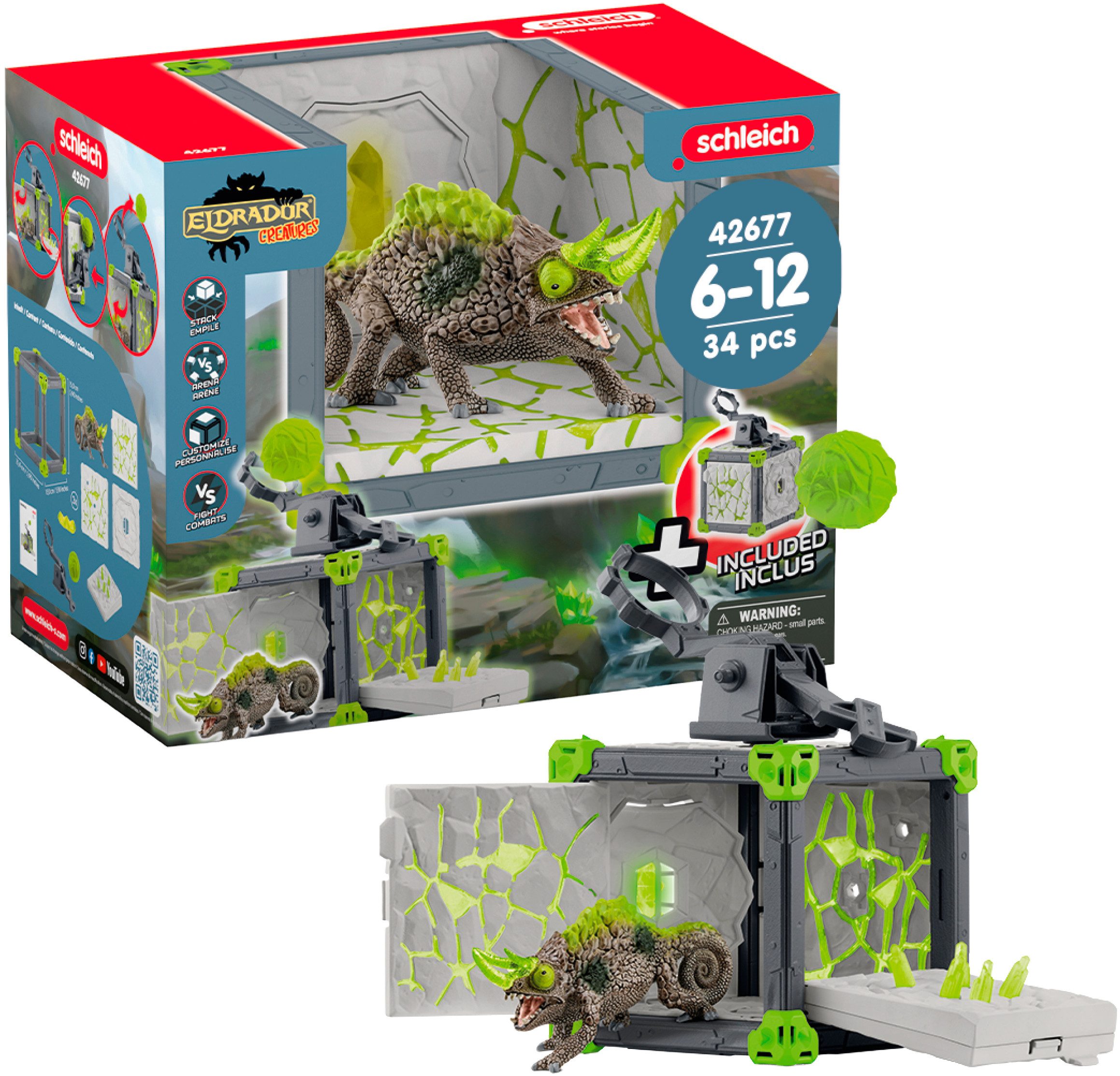 Schleich® Spielfigur ELDRADOR® CREATURES, BattleCave Steinchamäleons (42677)